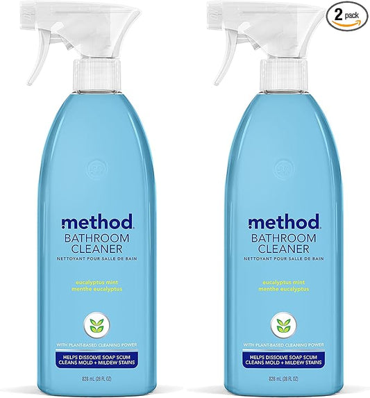 Method Bathroom Cleaner, Removes Mold + Mildew Stains, Eucalyptus Mint, 28 Fl Oz (Pack of 2)
