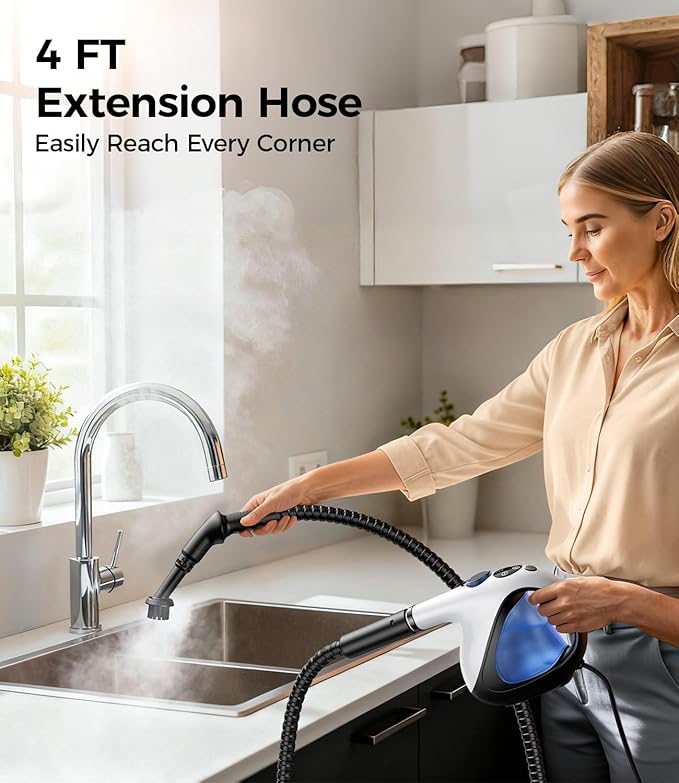 Handheld Steam Cleaner for Home 3s Instant Heat-Up No Need to Wait, Upgrade 2 LB Light Weight Easy Refill Portable Steamer Cleaner for Furniture Couch Grout Walls Kitchenware Cleaning