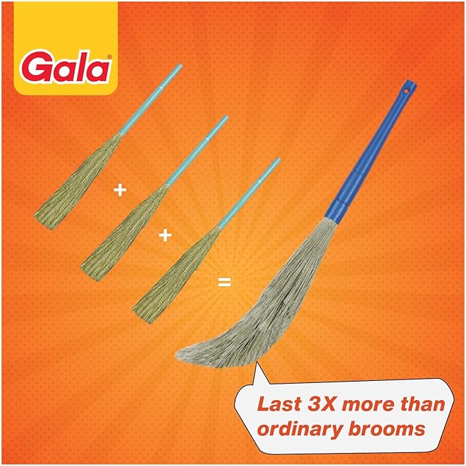 Gala No Dust Broom For Floor Cleaning, broom stick for home floor cleaning, Jhadu for home cleaning, Made of washable Fibers (Pack of 1)