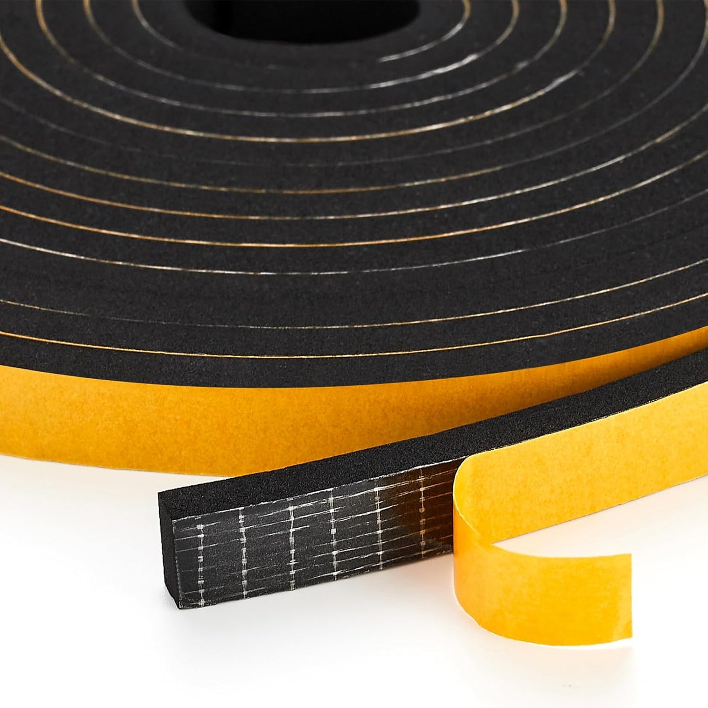10 Feet Weather Stripping Door Seal, 1" Wide X 1/8" Thick Door Seal Strip High Density Foam Tape Adhesive Strip for Door Soundproofing,Window Insulation (1" x 1/8" x 10FT,Black)