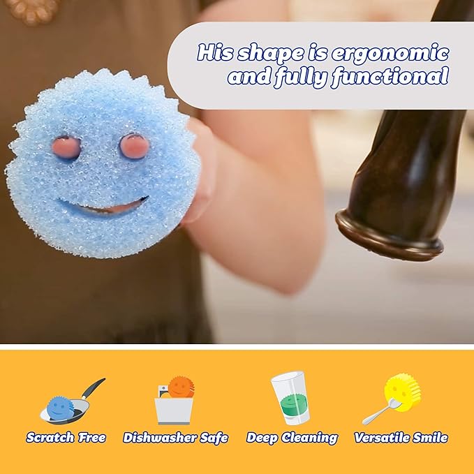 Scrub Daddy Color Sponges - Scratch-Free Multipurpose Dish Sponge Color Variety Pack - BPA Free & Made with Polymer Foam - Stain & Odor Resistant Kitchen Sponge (3 Count)
