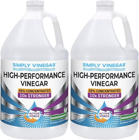 Industrial Strength 49% Vinegar – High-Performance Concentrated Cleaner for Home, Garden, Driveways & More – Biodegradable & Bleach-Free (Not for Food Use) - 128 oz (Pack of 2)