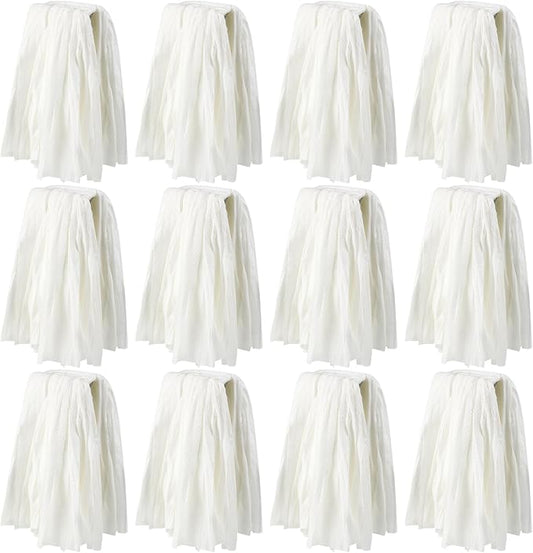 12 Pcs Disposable Mop Head Replacement Bulk 1.25'' Universal Headband Non Woven Commercial Mop Head Replacement Cut End Looped Open Dust Clamp Mop Head for Floor Cleaning Wet Home Industrial
