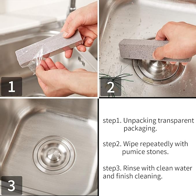 Chinco 10 Packs Pumice Stick for Cheaning, Pumice Scouring Stone Pad Removing Stain Grime Without Leaving Scratches for Kitchen Oven Stove Home Bathroom Toilet Pool House Cleaning Supplies