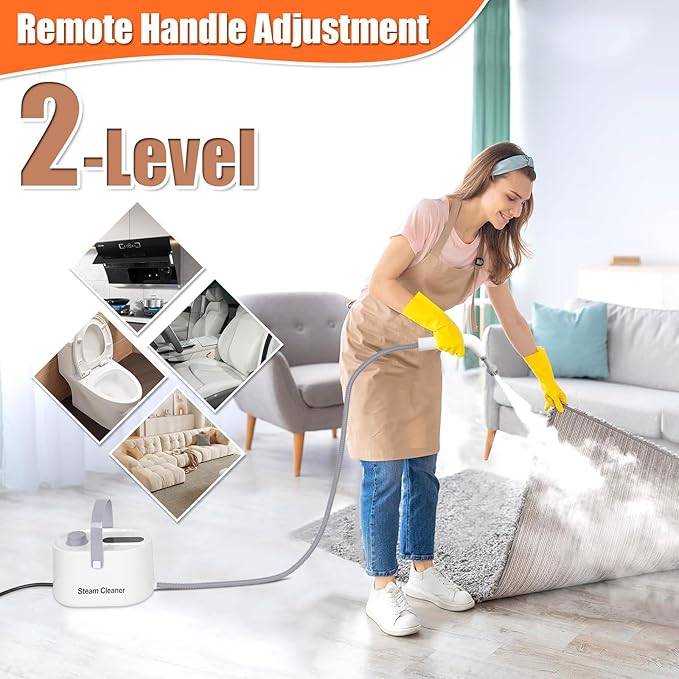 10 in 1 Multi-function Steam Cleaner for Home, Portable Handheld Steamer for Cleaning, 1200W High Pressure Steam Cleaner for Car/Kitchen/Upholstery/Glass/Tiles/Fabric, White