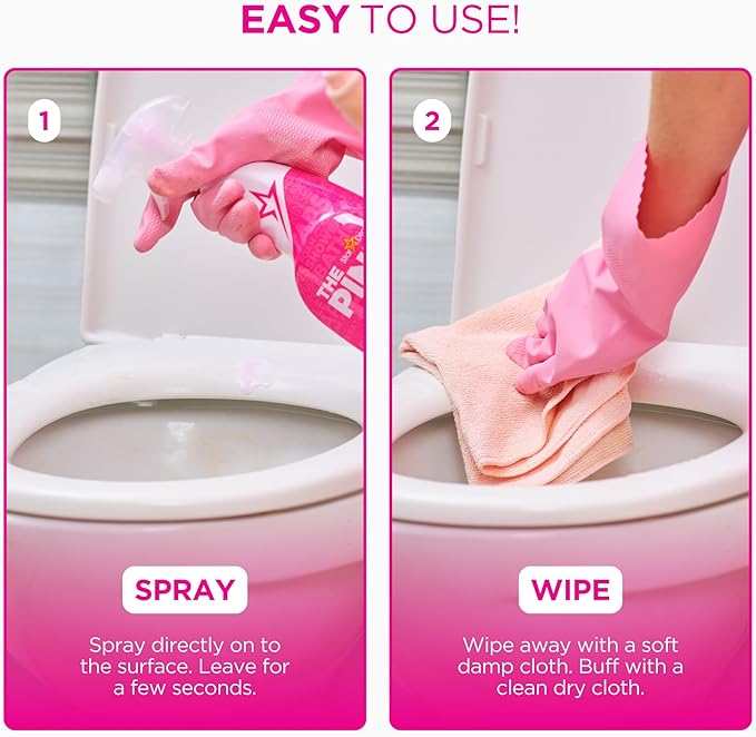 Stardrops - The Pink Stuff Miracle Bathroom Foam Cleaner,30 fl oz – Now 20% More! Powerful Foaming Action for Showers,Sinks,Tubs & Tiles – Removes Soap Scum,Limescale & Grime with Ease,(Pack of 3)