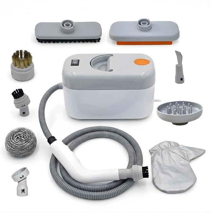 Handheld Steam Cleaner,1200W High-Pressure Steam Cleaner with 850ml Large Tank, 9-Piece Accessory Set for Home Use, 20s Fast Heating, Perfect for Cleaning Kitchen, Bathroom, Furniture and Tile Grout