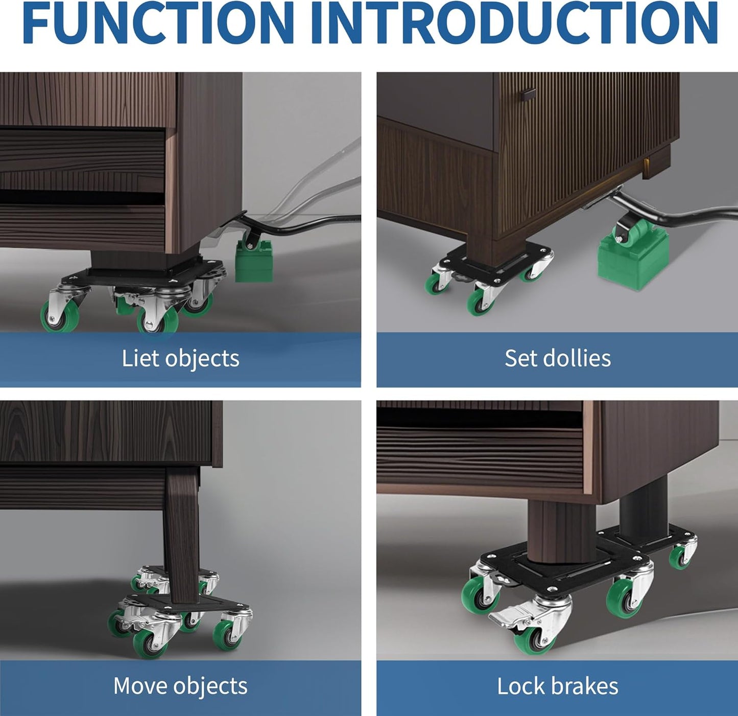 Furniture Dolly & Furniture Movers with Wheels – Furniture Lifters for Heavy Furniture – Lift and Wheel Combo Furniture Mover with Moving Furniture Gliders – Furniture Moving Wheels for Home & Office