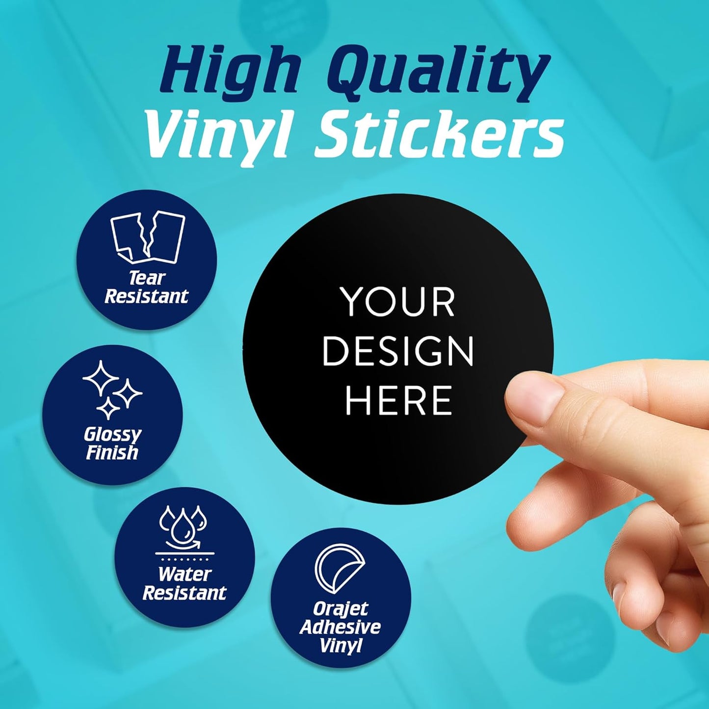 5-1000 Custom Vinyl Stickers - Upload Your own Image, Text, Design, Logo - Personalized Logo Labels for Handmade, Packaging, Bottle, Jars, Candle, Brand Stickers (Black, 3x3)