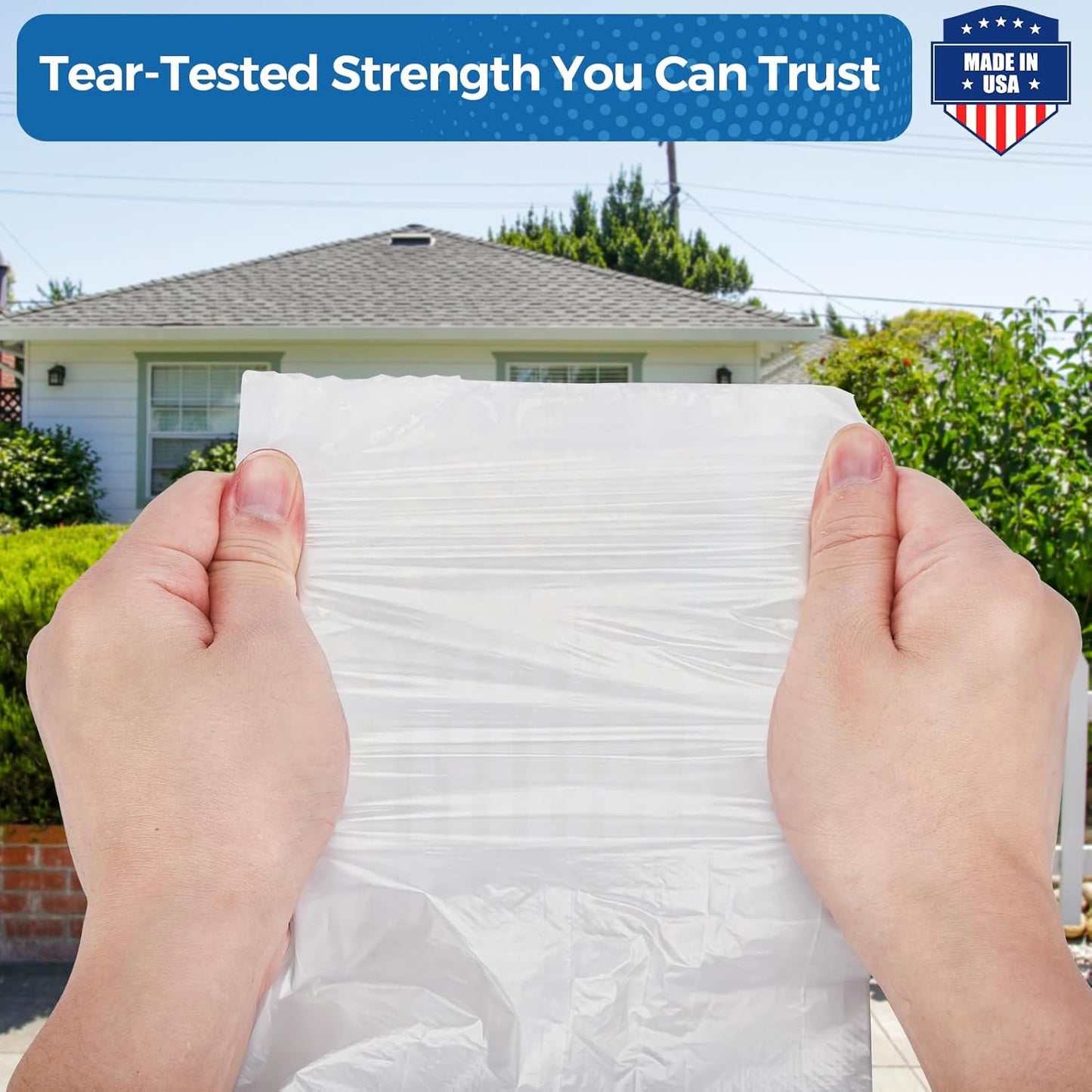 Fuxury 55-60 Gallon Heavy Duty Trash Bags, 100 Count Clear Garbage Bags, 23 Mic Thick, 38x58 in, Star-Seal Bottom, Plastic Bags Ideal for Home, Yard & Commercial Use, Made in USA