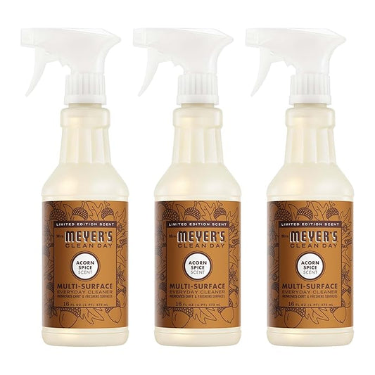 MRS. MEYER'S CLEAN DAY Multi-Surface Everyday Cleaner, Acorn Spice Scent, 16 Fl Oz Bottle - 3 Pack
