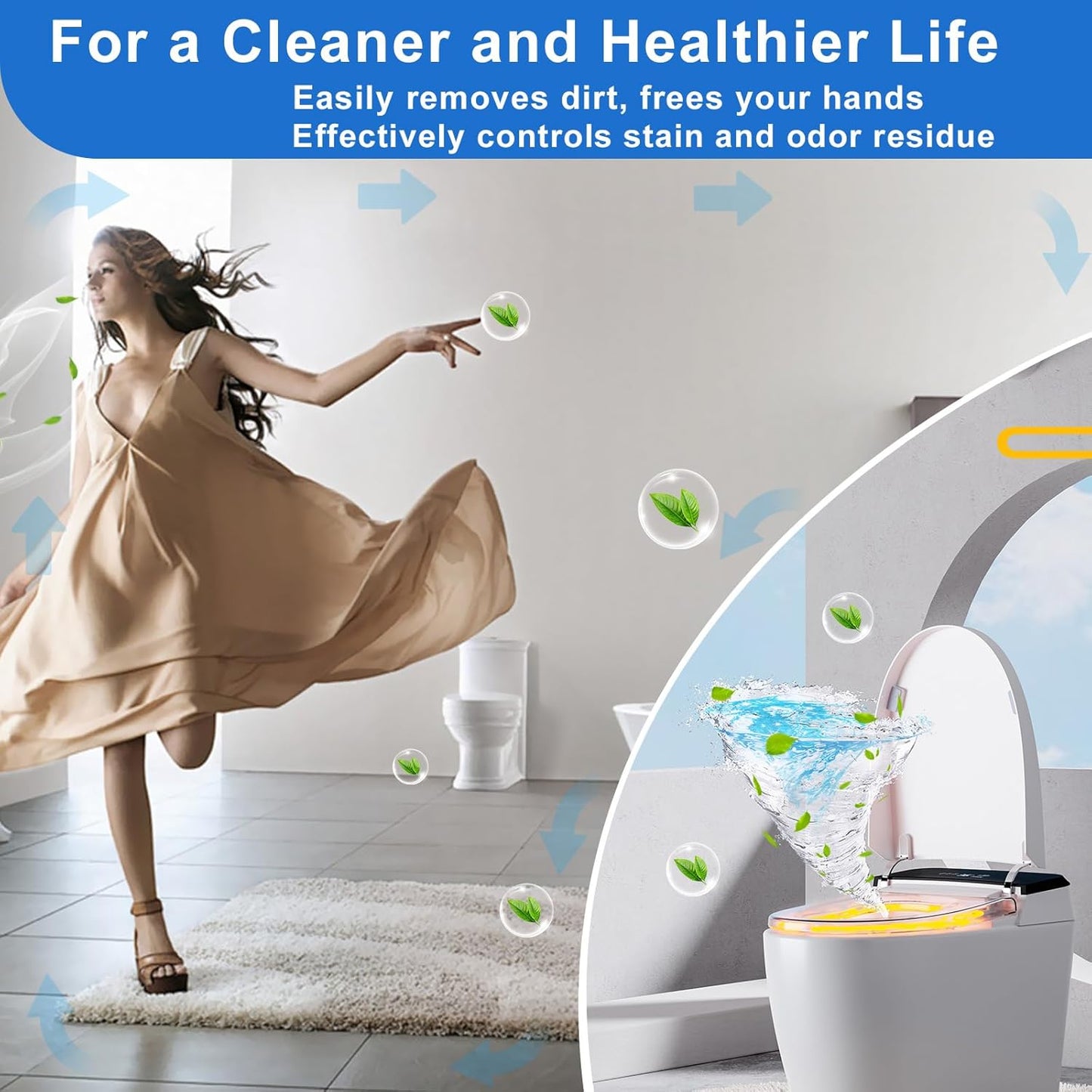 Toilet Bowl Cleaners,100 Pack Blue Toilet Bowl Tablets with Fresh Scent, Household Toilet Cleaner Continuous Cleaning, Prevent Various Stains & Odors Build Up - Septic Friendly