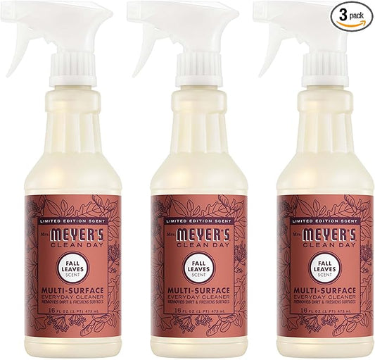 Mrs. MEYER'S CLEAN DAY Multi-Surface Everyday Cleaner, Fall Leaves Scent, 16 Fl Oz Bottle - 3 Pack