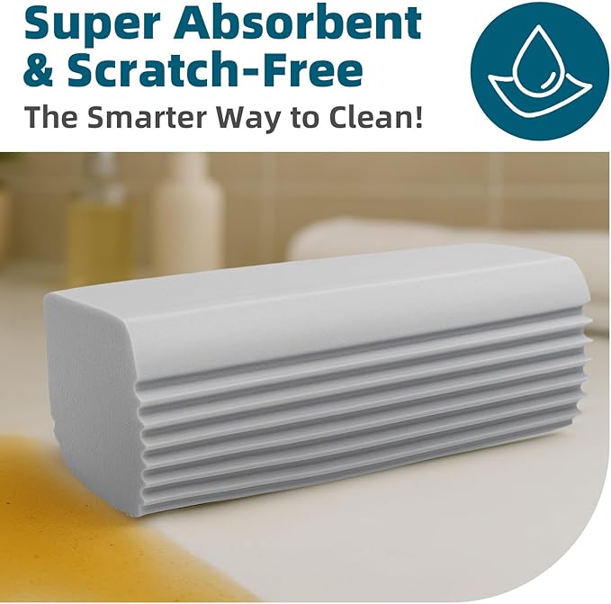 2-Pack Magic Cleaning Sponges - Extra Damp Dusting Sponges for Baseboards, Vents, Ceiling Fans & Cobwebs, No Dust Fly Multi-Surface Cleaner for Mirrors, Walls, Blinds & Household Dusting