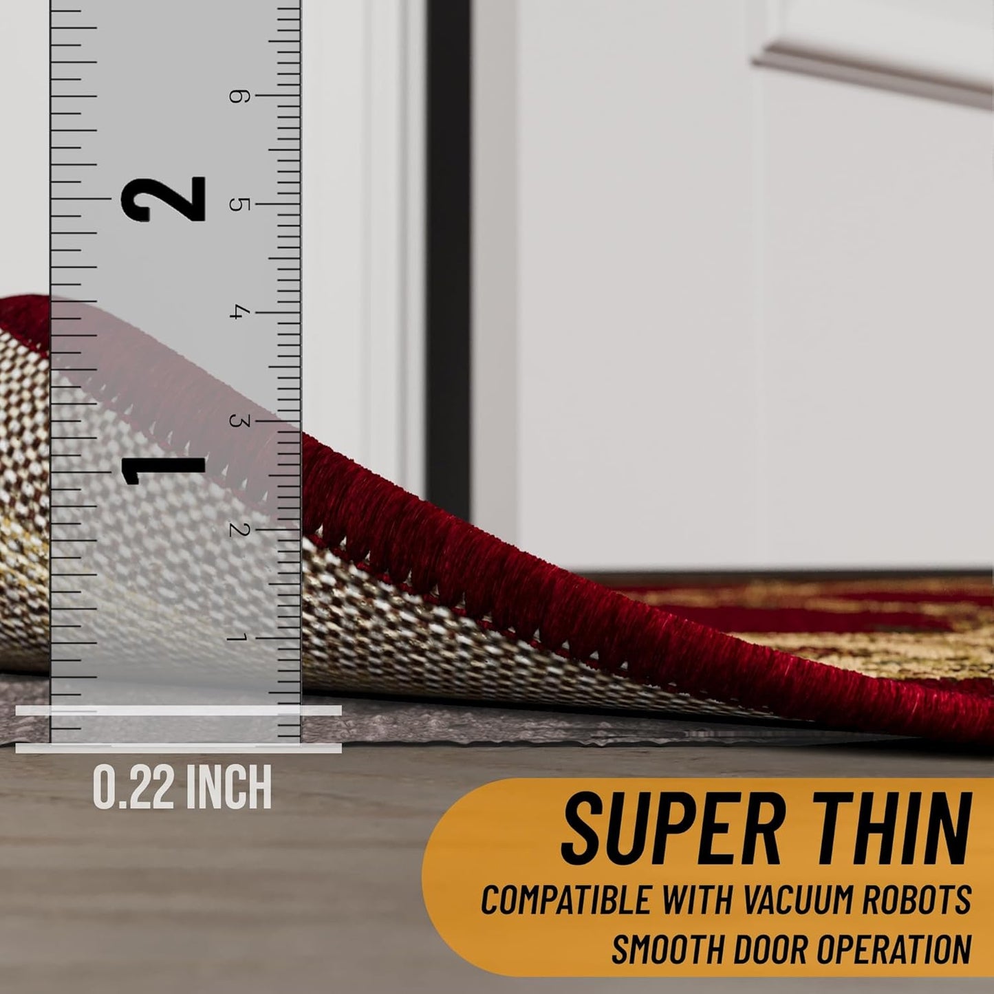 Ottomanson 8' x 12' Non-Slip Rug Pad Gripper 1/4 Inch Thick Dual Surface Felt + Rubber Gripper - Safe for All Floors, Brown