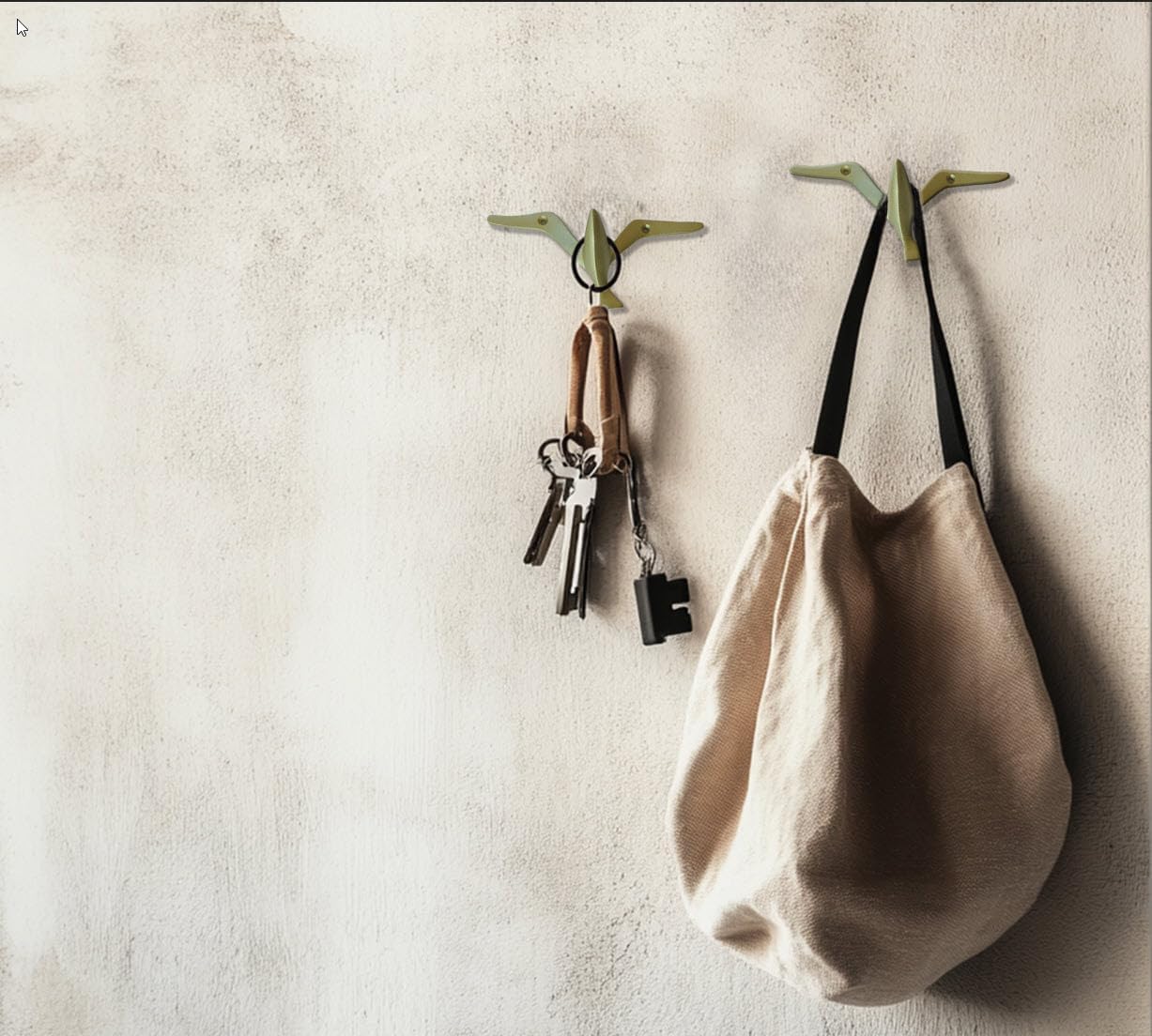 Ambipolar Iron Cast Decorative Gull Bird Wall Mounted Coat Hooks, Set of 3 (Gold)