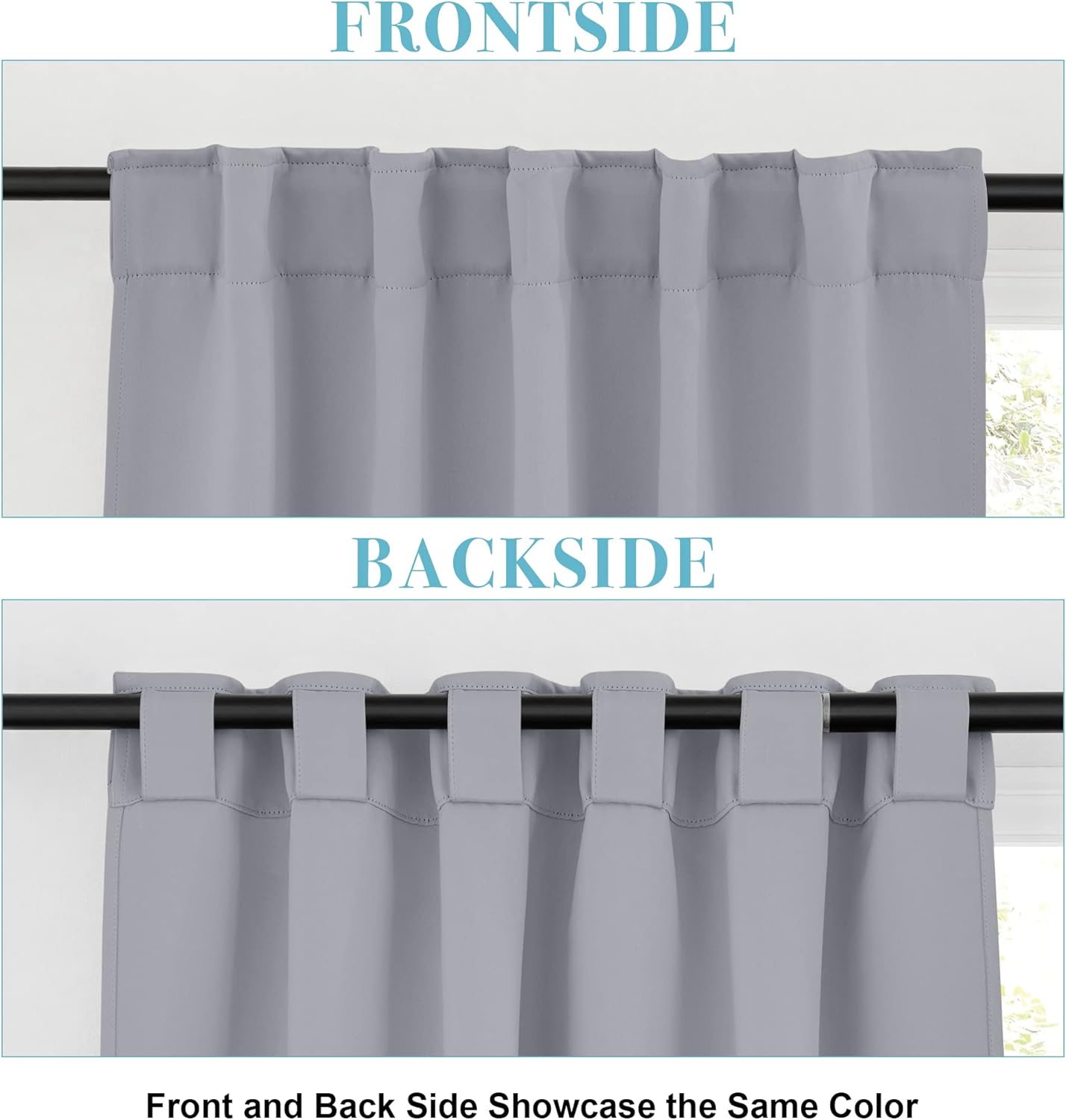 RYB HOME Small Window Curtains Blackout, Privacy Thermal Insulating Drapes for Bedroom Bathroom Basement Cafe Classroom Window Decor, W 34 x L 45 inches, Silver Grey, 2 Panels