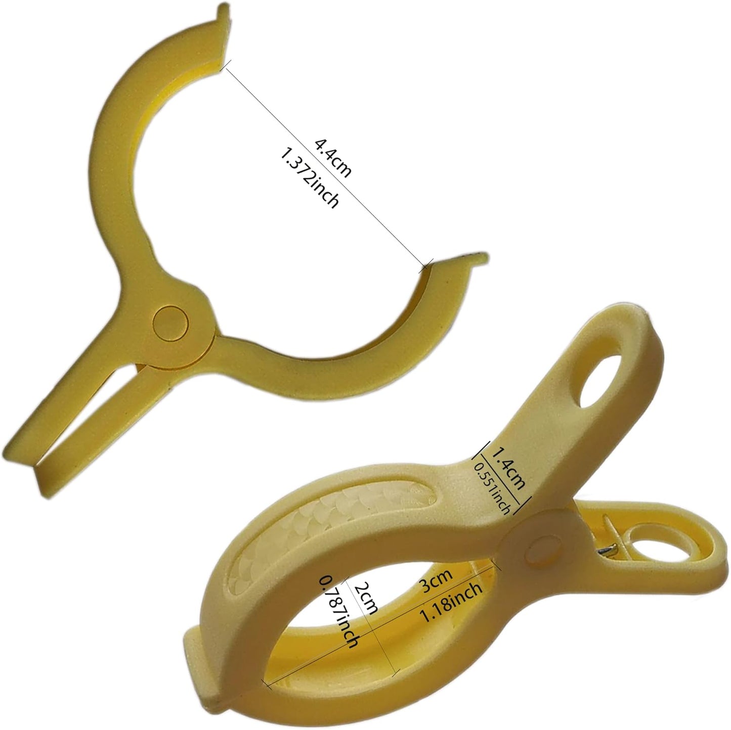 Plastic Clothes Pins Spring Clips Heavy Duty Laundry Clothespins Beach Towel Clips Clothes Pins Air-Drying Clothing Pin ，Set of 8 (Yellow)