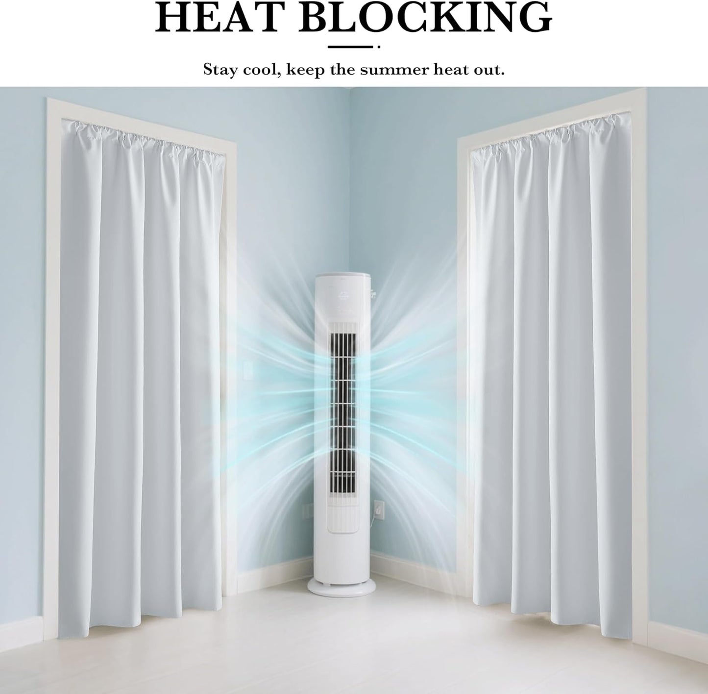 RYB HOME White Blackout Curtains for Bedroom, 100% Blackout Thermal Insulated Noise Reducing Curtains for Living Room Nursery, 34 inches Wide by 72 inches Long, 2 Panels Set