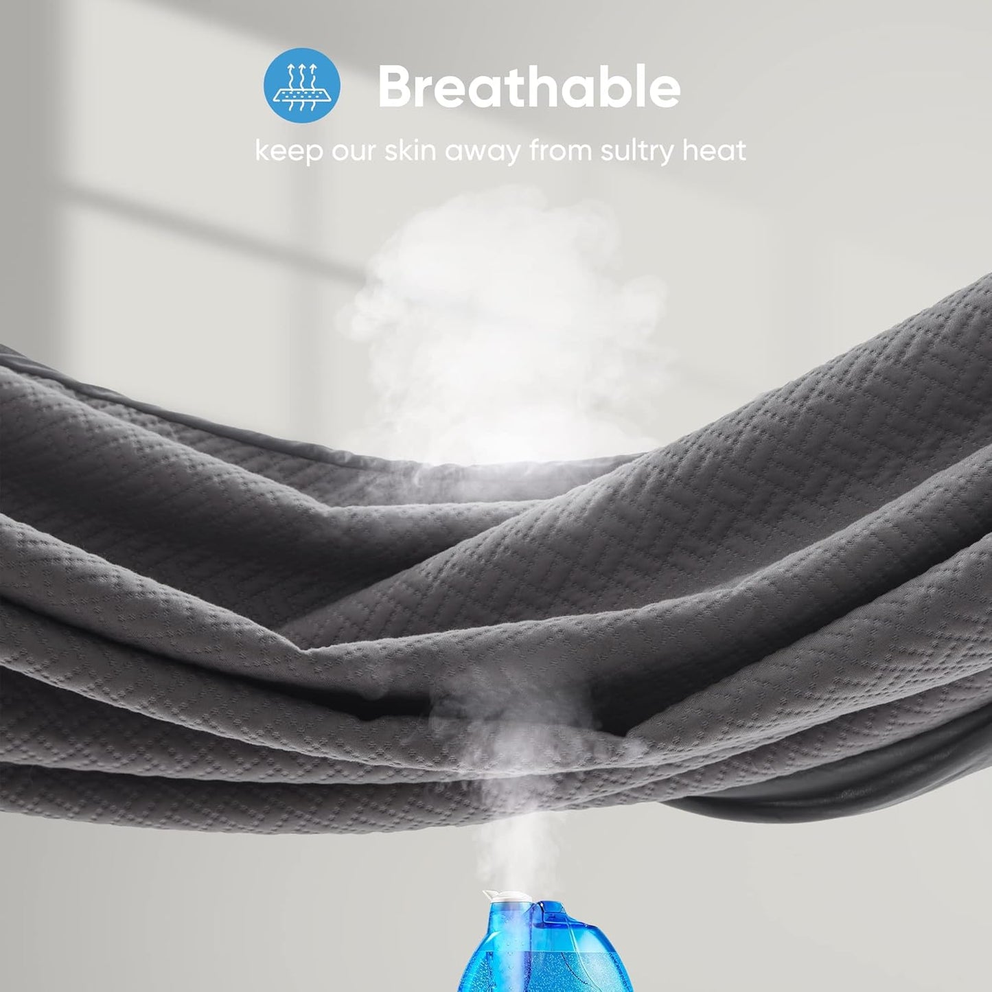 Hanherry 100% Waterproof Full Size Mattress Protector, Grey, Rayon Made from Bamboo, 3D Air Fabric, Cooling, 16 inch Deep Pocket, Noiseless