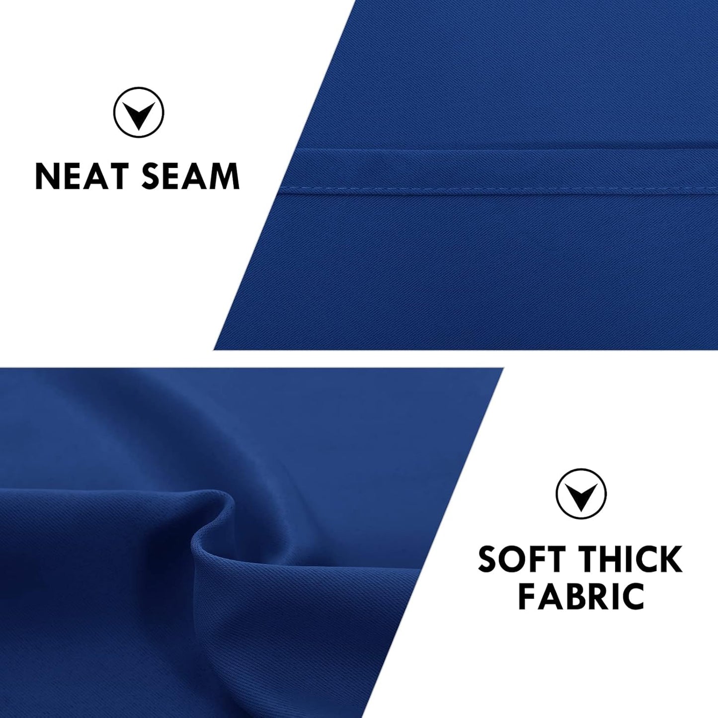DWCN Blackout Curtains Room Darkening Thermal Insulated Bedroom Curtains Window Curtain Panels, 52 x 84 inches Long, Set of 2 Classic Blue Rod Pocket Drapes