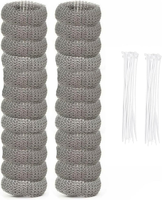 Stainless Steel Lint Traps for Washing Machine Drain Hose – Mesh Filter with Cable Ties for Laundry Sink and Drain Protection(24)