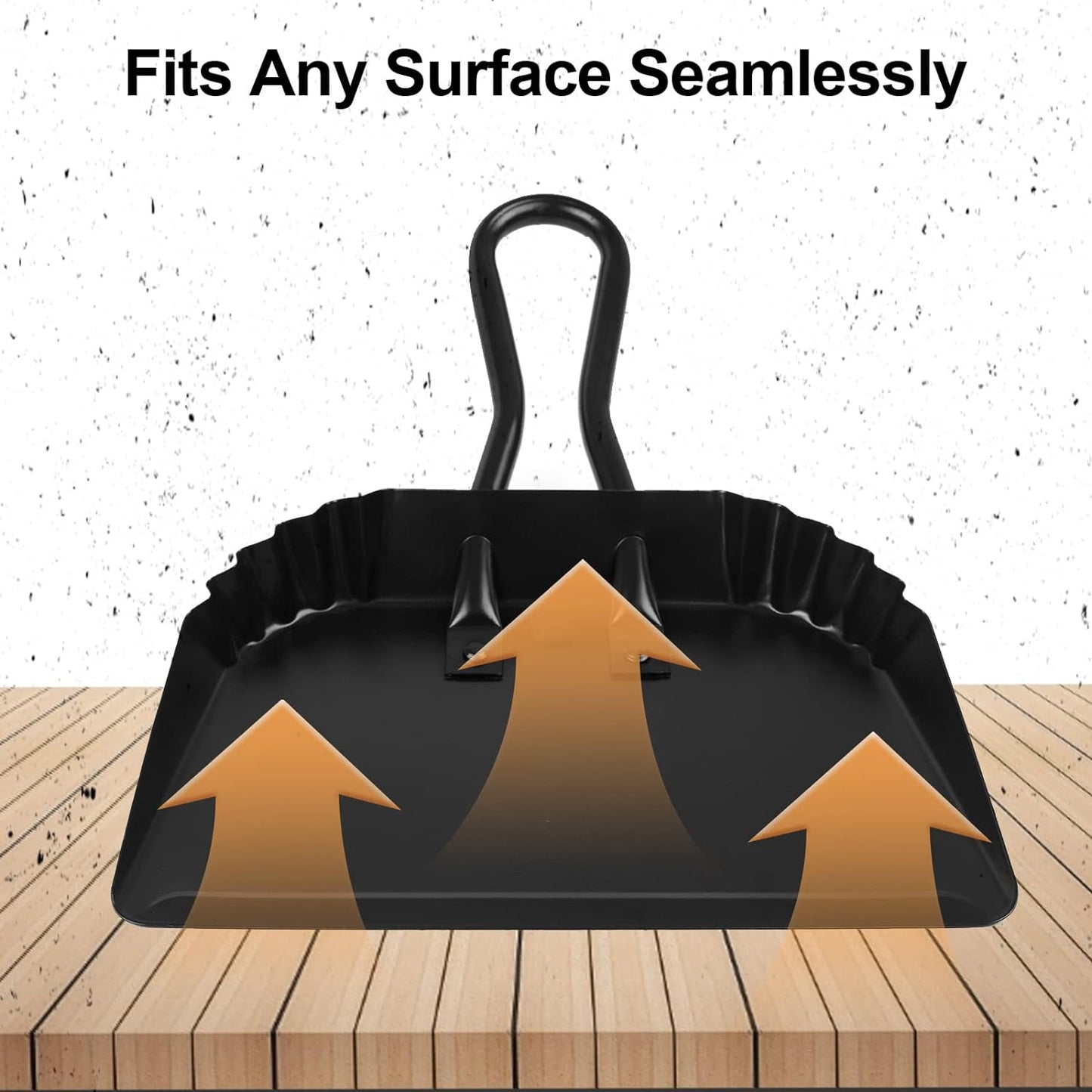 Heavy Duty Black Metal Dust Pan -Handheld Dustpan with Handle, Stainless Steel Large Dustpans with Wide Lip Industrial Dust Pans Precision Edge Small Dustpan for Home/Comfort/Hanging