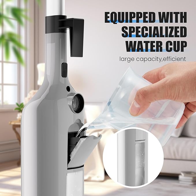 12 in 1 Steam Mop, Detachable Handheld Steam Cleaner for Home, 23FT Cord, for Hardwood Floor Cleaning, Tile, Carpet, Furniture, Clothes, Windows, Grey