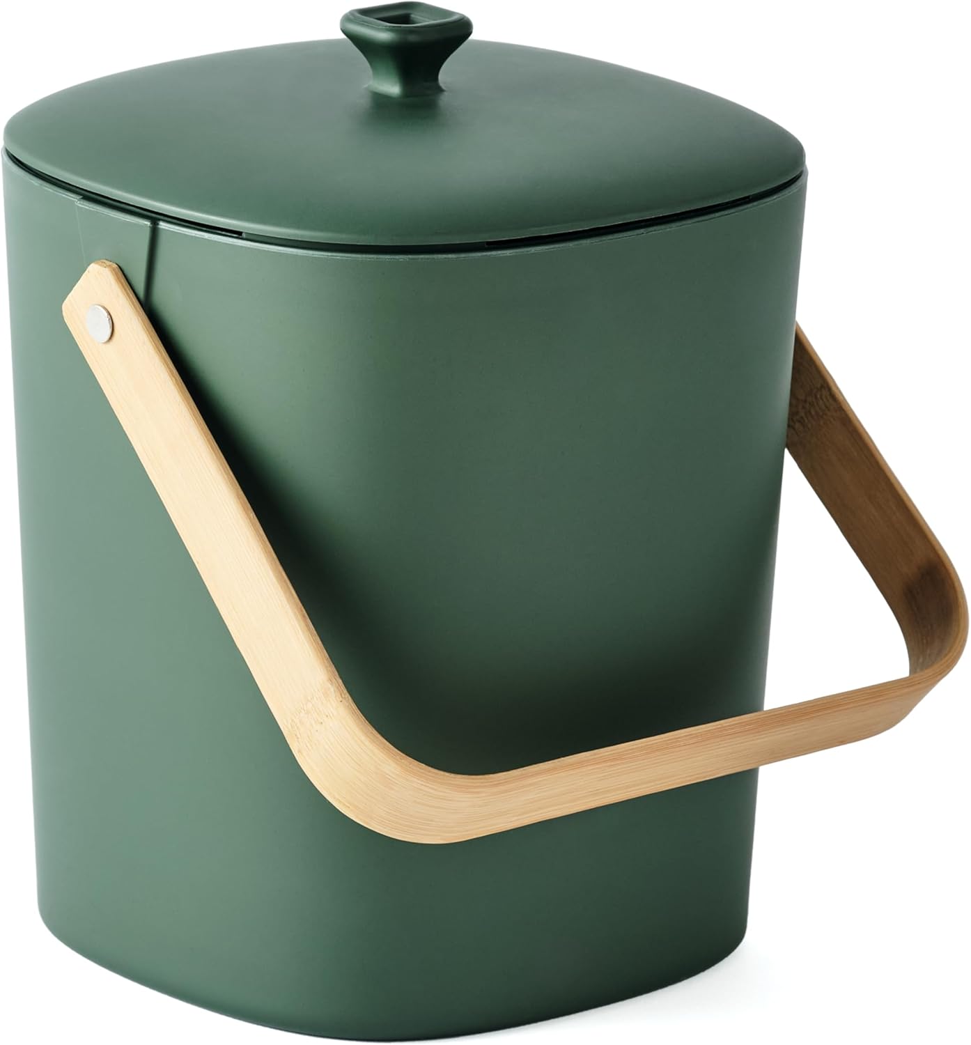 Bamboozle Countertop Compost Bin Kitchen | 1 Gallon | Odorless Composting Bin with Filters | Indoor Compost Bin with Lid | Plant Based Kitchen Composter for Food Scraps & Waste Recycling | Forest
