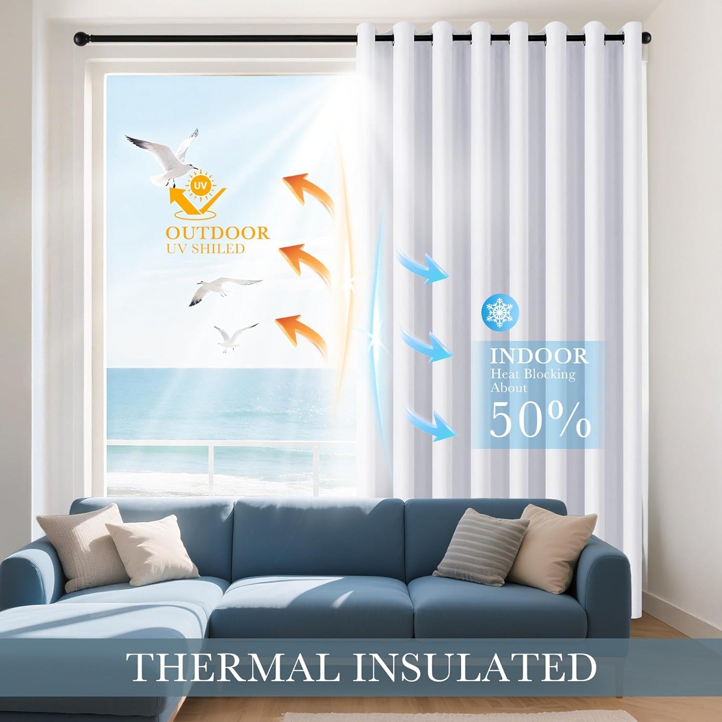 PONY DANCE Pure White Room Darkening Curtains - Energy Saving Drapes for Small Windows in Kitchen, Bedroom, and Bathroom | 2 Panels, W 34 x L 24 inch | Ideal Cafe Curtains