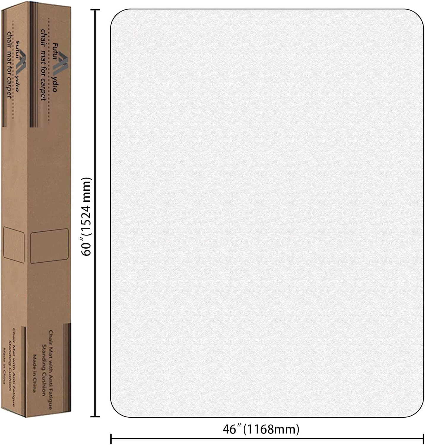 FuturHydro Chair Mat for Hardwood Floor, 46" x 60" Large Clear Office Home Floor Protector Mat, Plastic Rolling Chair Mat for Tile Floor and Gaming Floors (Rectangle)