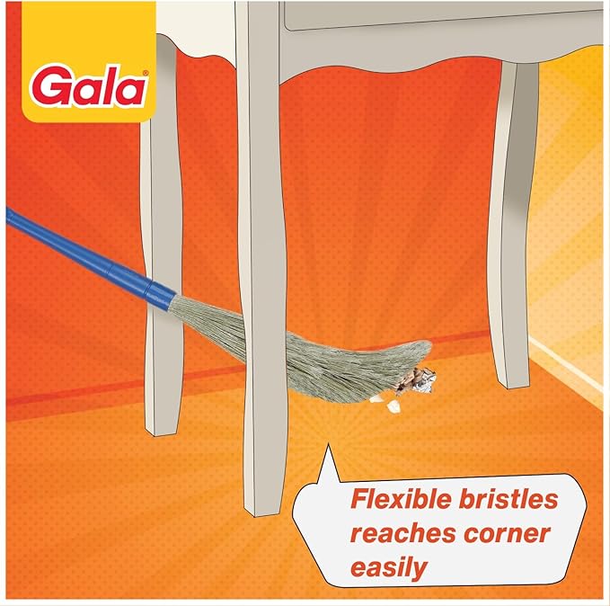 Gala No Dust Broom For Floor Cleaning, broom stick for home floor cleaning, Jhadu for home cleaning, Made of washable Fibers (Pack of 1)