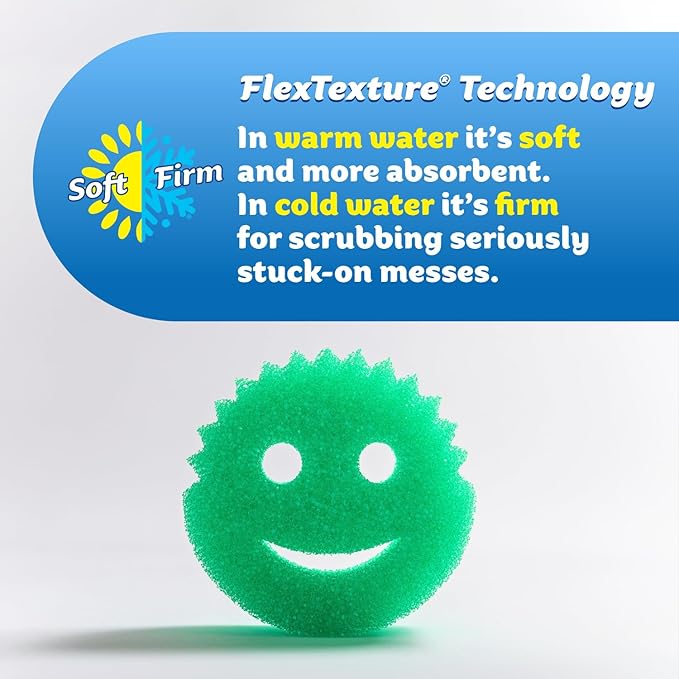 Scrub Daddy Scratch-Free Multipurpose Kitchen Sponges - Bulk Dish Sponges for Kitchen, Bathroom, Household Cleaning & More - Made with BPA-Free Polymer Foam (5 Count) (Pack of 2)