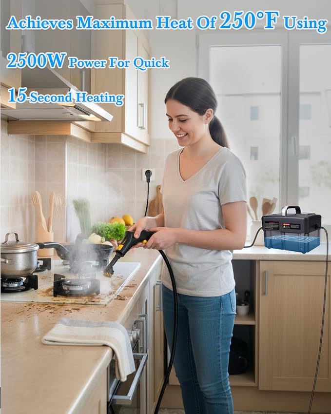 Handheld Cleaning System with Adjustable Power Levels, Large Tank Capacity and Multi-Surface Use for Home and Car Care