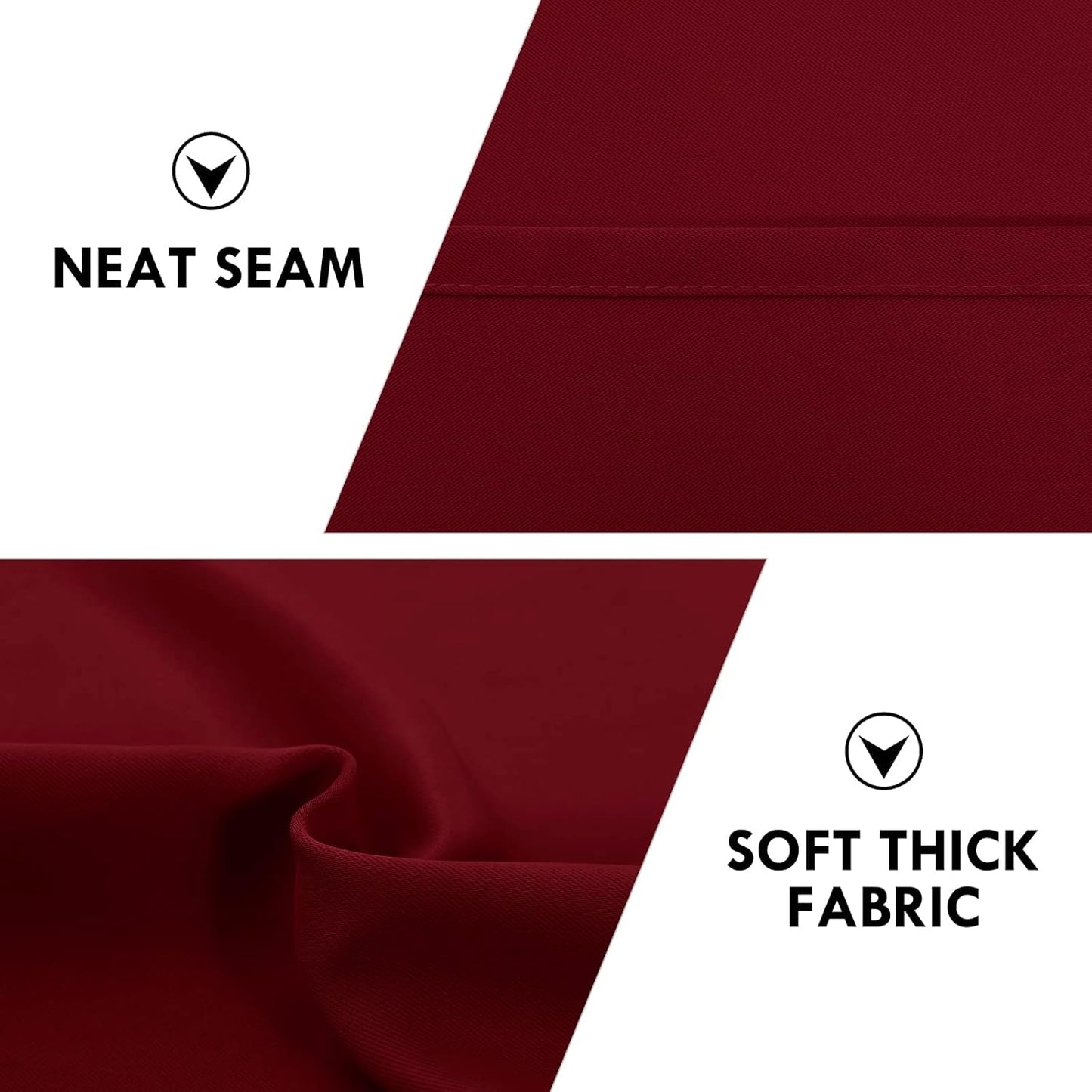 DWCN Christmas Burgundy Room Darkening Blackout Curtains - Thermal Insulated Privacy Energy Saving Window Curtain Drapes 52 x 54 inch Length, Set of 2 Bedroom Living Room Curtains