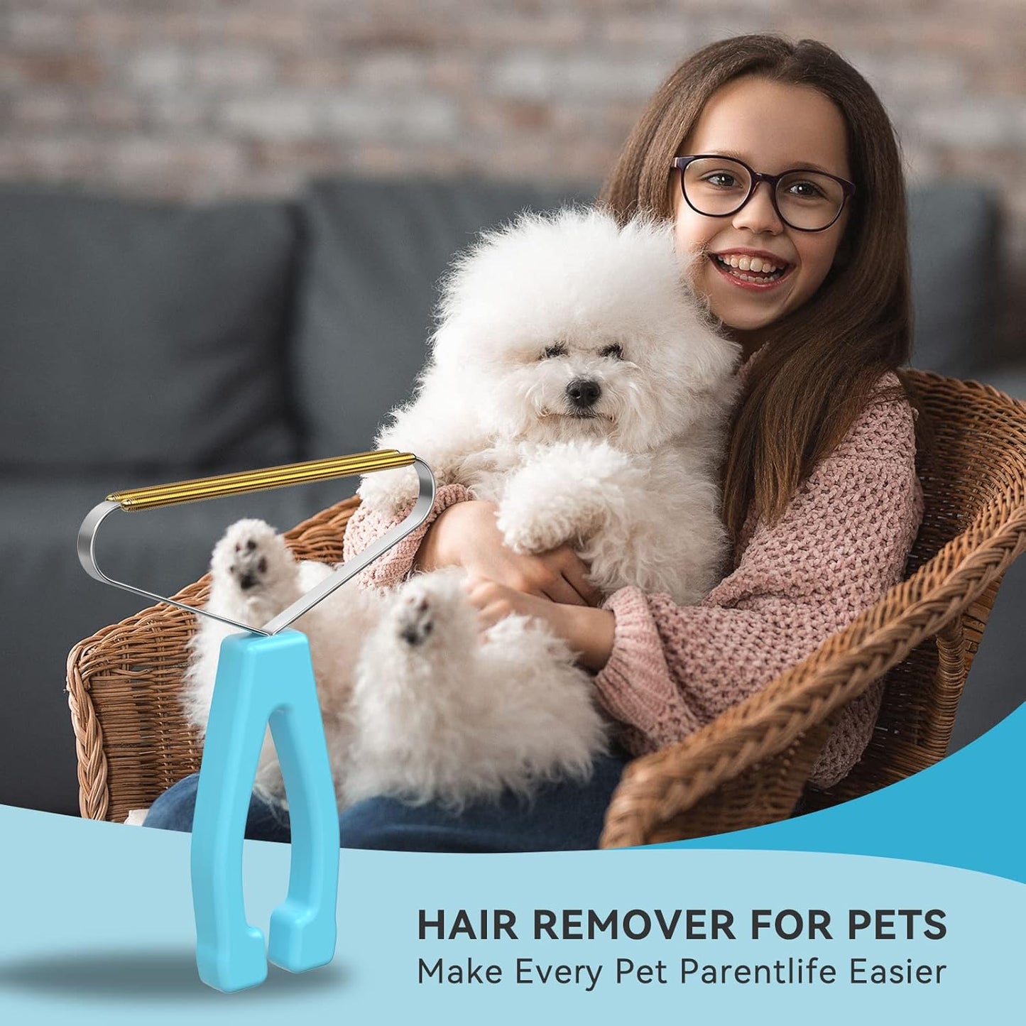 Carpet Rake,Lint Remover,Pet Hair Remover, Dog Cat Hair Remover,Carpet Rake for Pet Hair Removal,Lint Brush,Lint Shaver for Carpets, Car Mat,Couch,Pet Bed,Furniture & Rug(Blue)