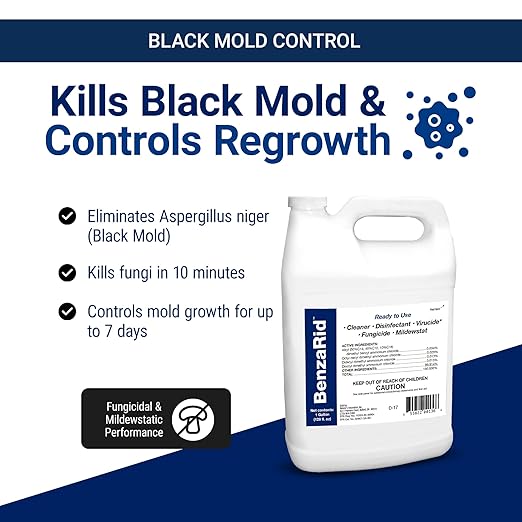 Professional Mold Killer Fungicide Kills Aspergillus Niger (Black Mold) H5N1 Pack | Multi-Purpose Fungicide, Mildewstat, Disinfectant, Virucide | EPA Reg. | 4 Gal Set
