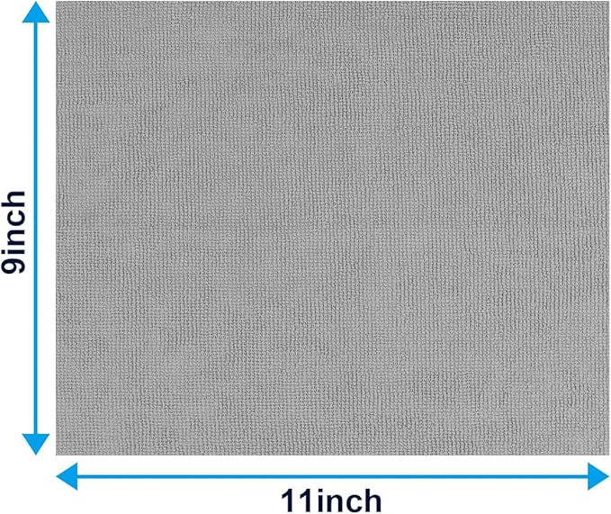 GLIMGLINT Cleaning Rags, 100 Pack Microfiber Cleaning Cloth, Lint-Free, Ultra Absorbent Reusable Paper Towels for Home, Kitchen, Car, Garage or Shop, Dish Rags, 11" x 9", Grey