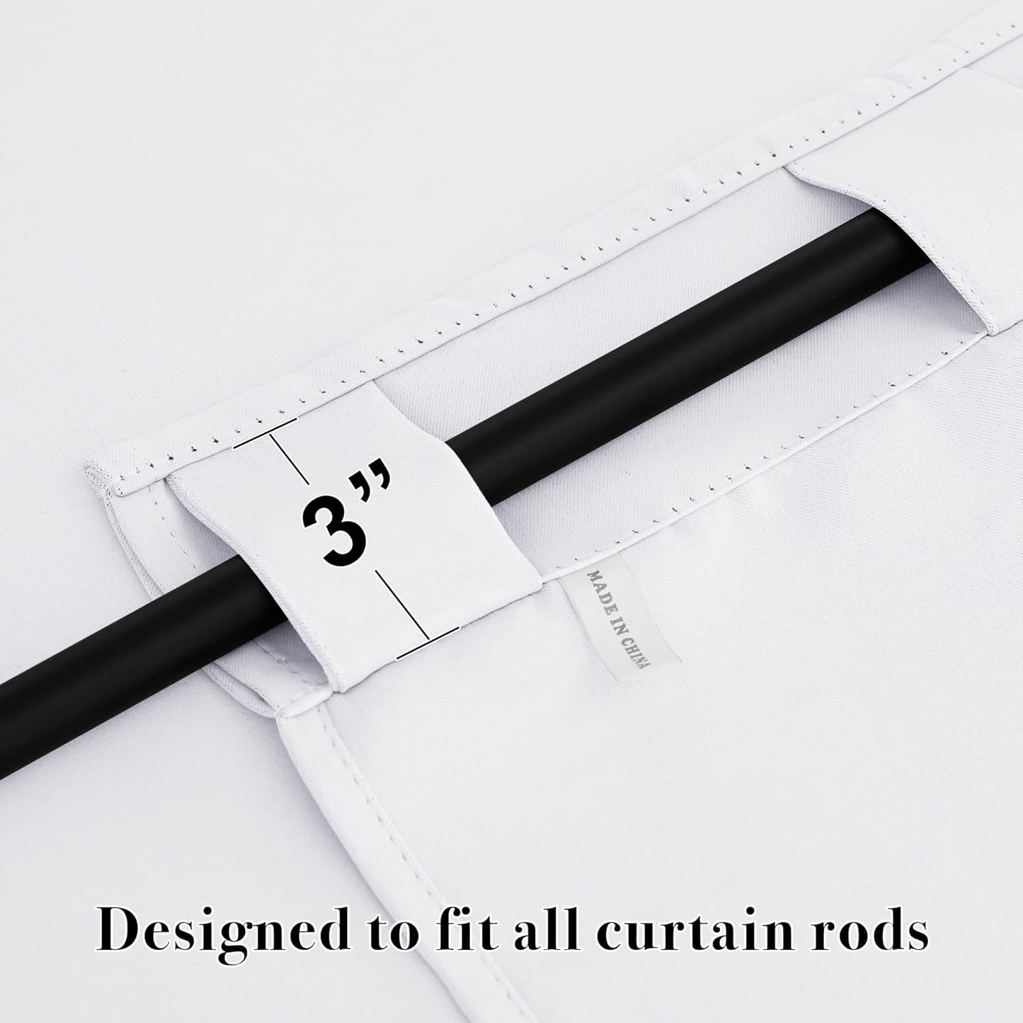 RYB HOME Blackout Curtains for Living Room, Back Tab & Rod Pocket Top Insulating Window Decor for Bedroom Dining Sliding Glass Door Home Office, W 62 x L 84, Pure White, 2 Panels