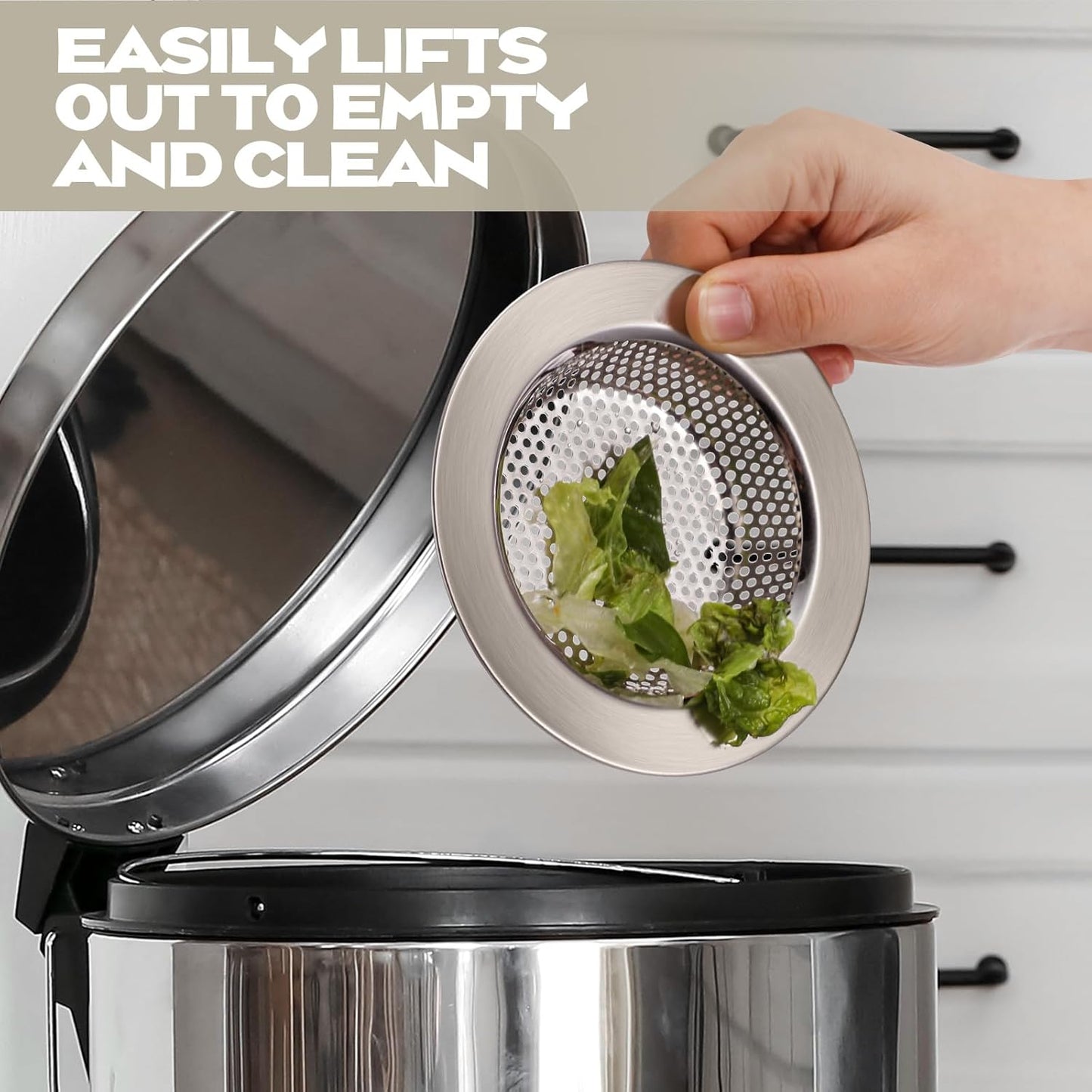 Retisee 2 Pcs Sink Strainer Stainless Steel Kitchen Sink Drain Strainer Basket Cover Mesh Hair Food Catcher, Large Wide Rim of 4.4 Diameter(Brushed Silver)