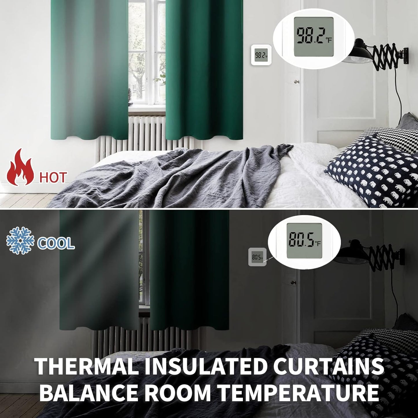 BGment Emerald Green Blackout Curtains 84 Inches Length for Living Room - Thermal Insulated Room Darkening Window Drapes with Rod Pocket Christmas Decor for Bedroom, 52 x 84 Inch, 2 Panels