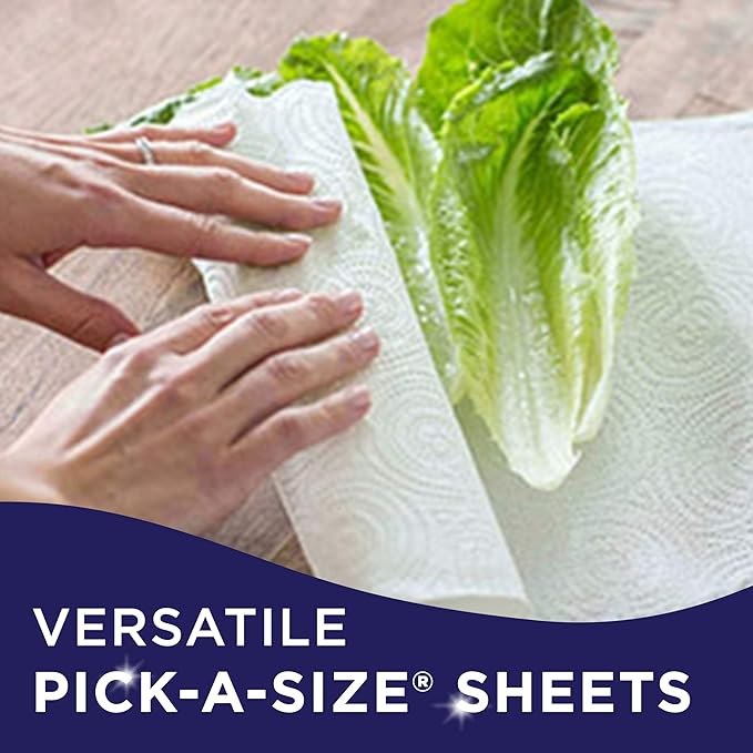 Sparkle Pick-A-Size Paper Towels, 2 Rolls = 4 Regular Rolls (Pack of 24 Rolls), Everyday Value Paper Towel With Full And Half Sheets