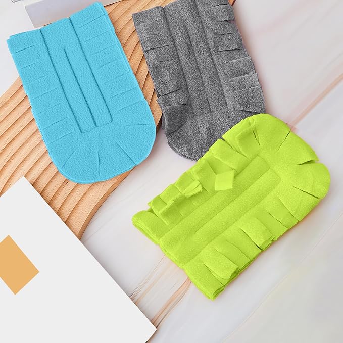 Zubebe 6 Pcs Duster Refill Reusable Fleece Duster Refills Feather Flat Dusters Multi Surface Washable Cleaning Pads Tools for Home, Blinds, Car, Pet, Furniture, Fans (Blue,Green,Grey)