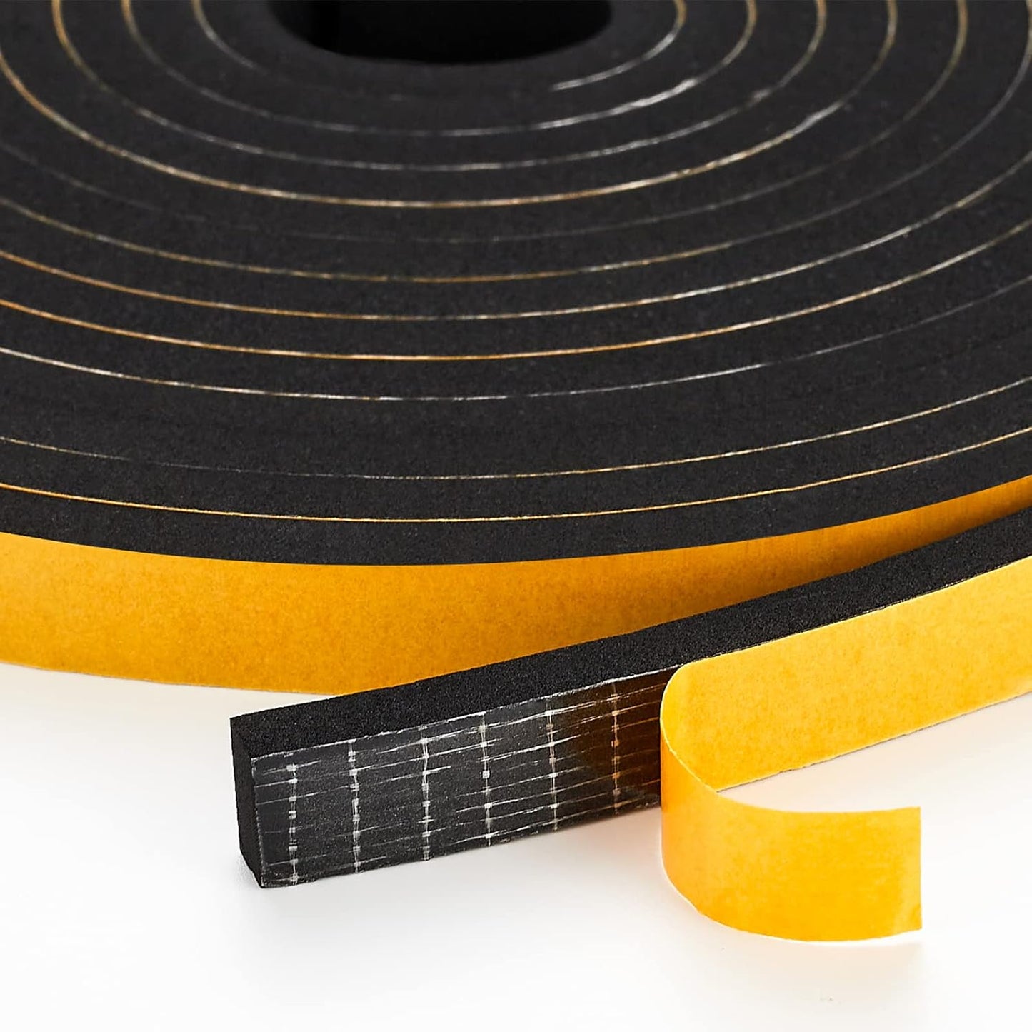 39 Feet Weather Stripping Door Seal, 1/4" Wide X 1/8" Thick Door Seal Strip High Density Foam Tape Adhesive Strip for Door Soundproofing,Window Insulation (1/4" x 1/8" x 39FT,Black)