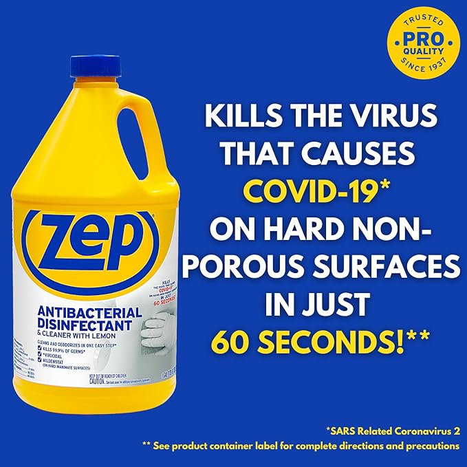 Zep Antibacterial Disinfectant Cleaner with Lemon