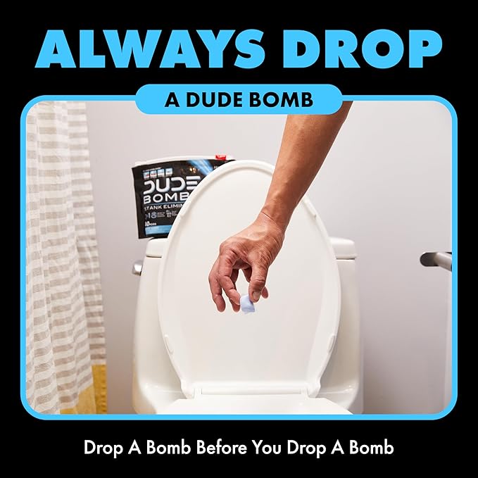 Dude Bombs - Toilet Stank Eliminator - Fresh Scent 2-in-1 Stank Eliminator + Toilet Bowl Freshener - Refreshing Blend of Lavender, Cedar, Lime, and Eucalyptus- Pods 40 Count (Pack of 2)