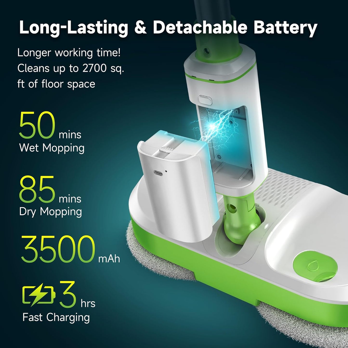 AlfaBot Cordless Electric Mop for Floor Cleaning, Dual Spin Mop with LED Headlight/Water Spray/Self-Propelled,Clean up to 2700 ft²,Rechargeable Electric Mops with Big Water Tank for Multi Floors