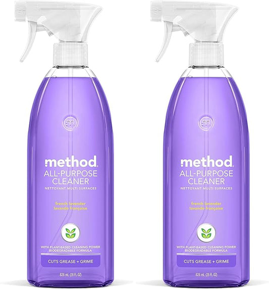 Method All-Purpose Cleaner Spray, French Lavender, Perfect for Most Counters, Tiles and More, 28 Fl Oz, (Pack of 2)