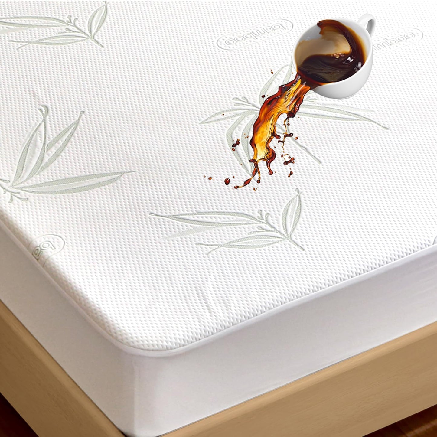 Full Size Mattress Protector Waterproof Mattress Pad Washable Bamboo Rayon Mattress Cover Breathable Noiseless Bed Protector 5" - 21'' Elastic Fitted Deep Pocket