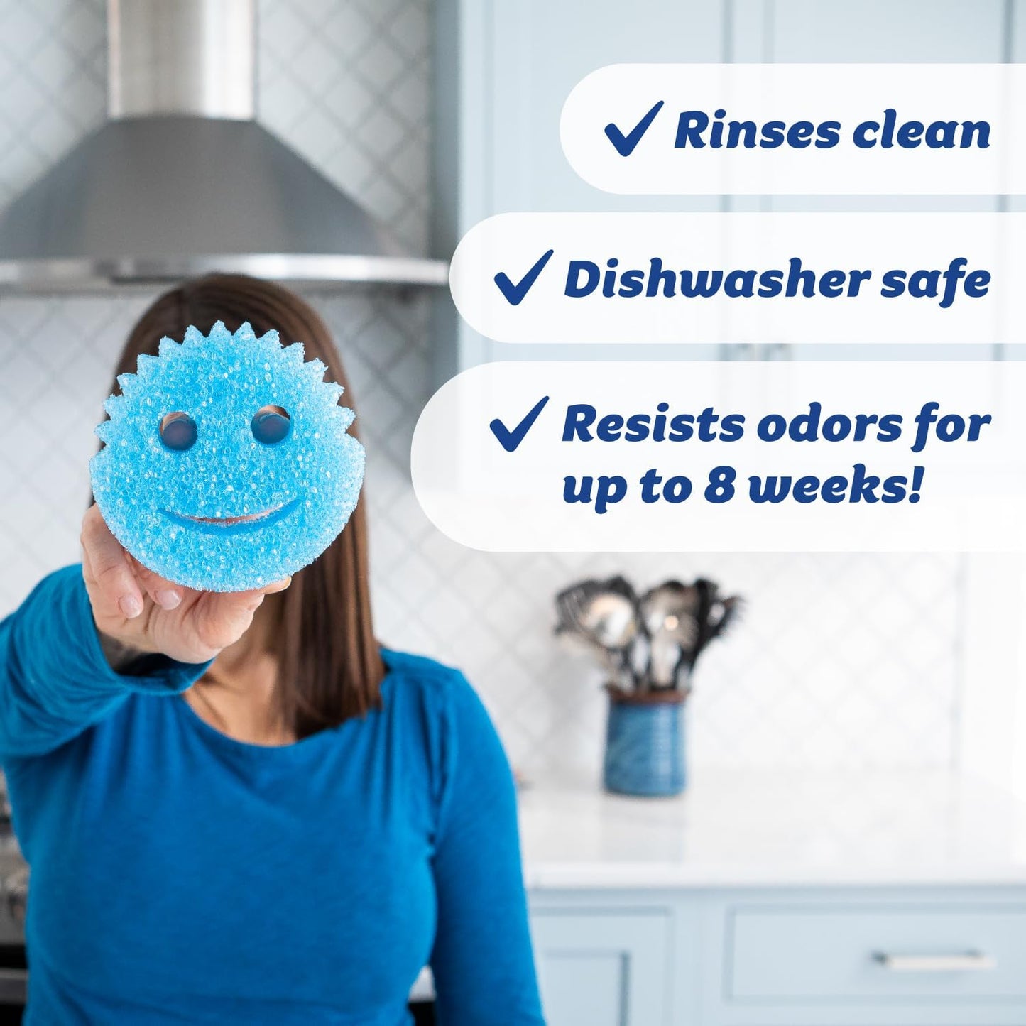 Scrub Daddy Scratch-Free Multipurpose Kitchen Sponges - Bulk Dish Sponges for Kitchen, Bathroom, Household Cleaning & More - Made with BPA-Free Polymer Foam (7 Count)